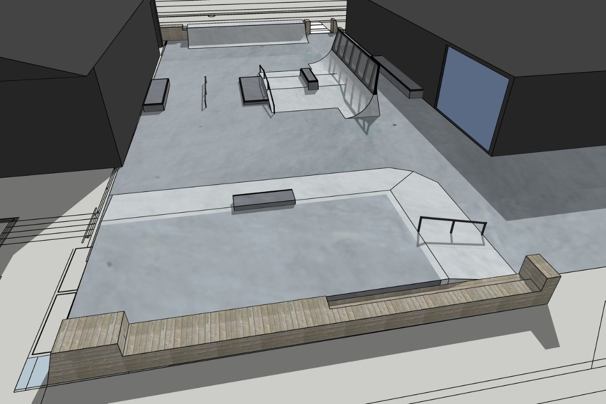 A skatepark design and build for APB in Charlotte