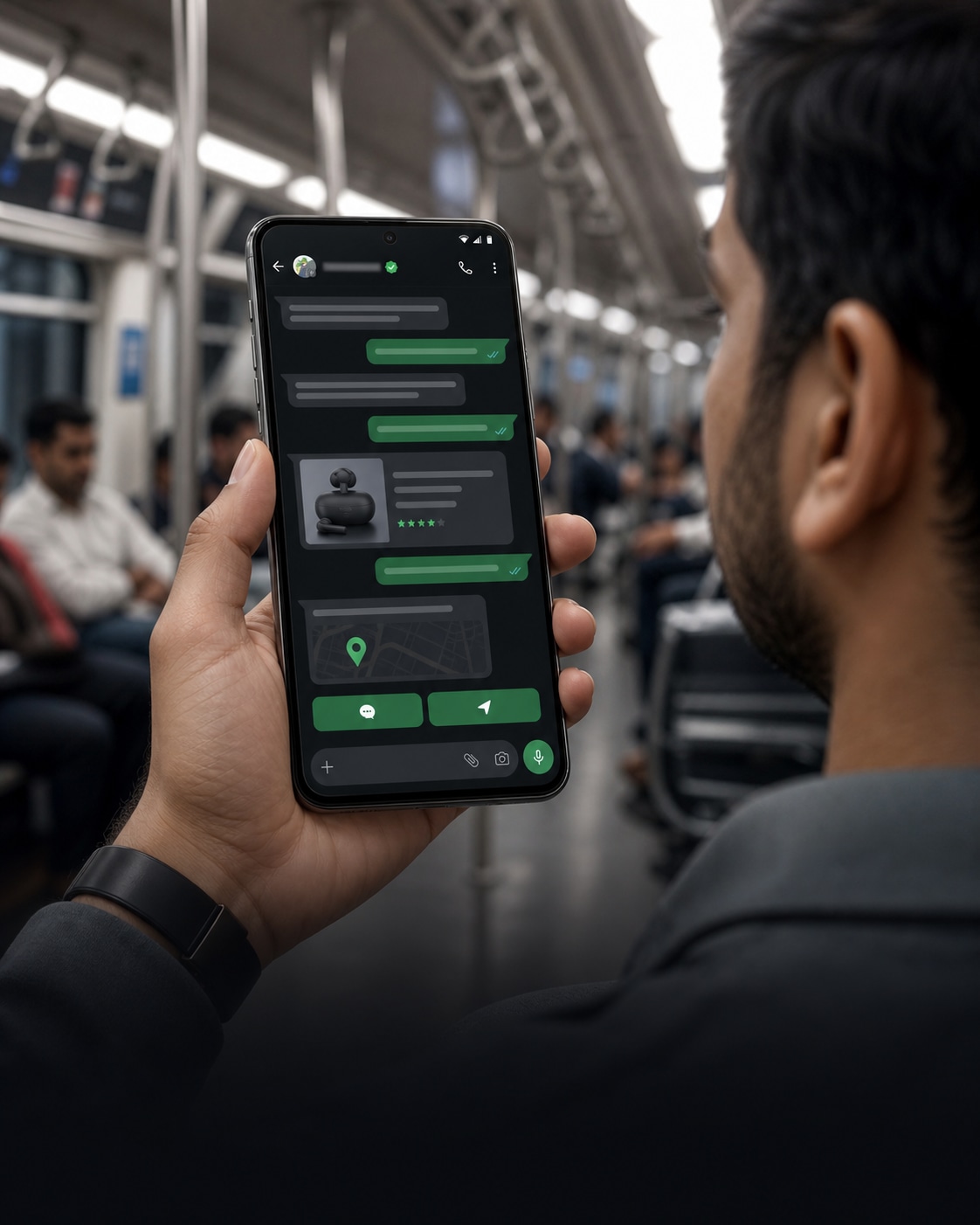 WhatsApp generative AI assisting a customer in a live conversation