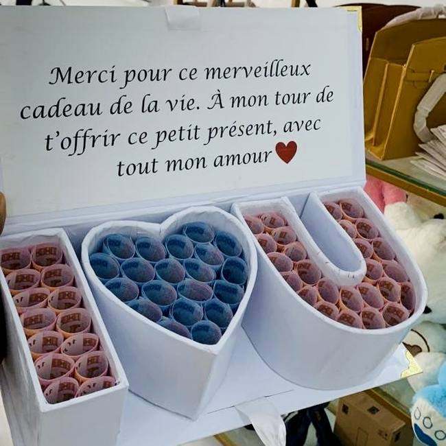 Coffret bouquet d'argent, Cœur