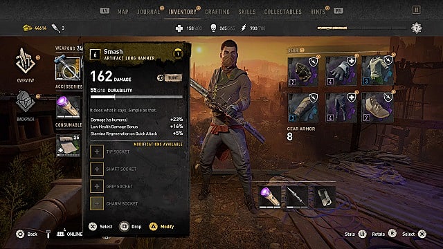 dying light weapons blade versus blunt