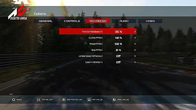 assetto corsa competizione xbox one controller settings