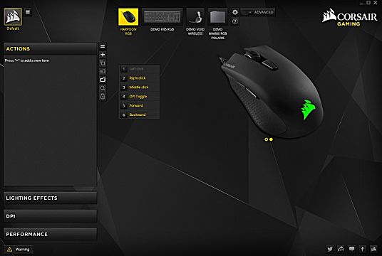 corsair harpoon wireless dpi settings