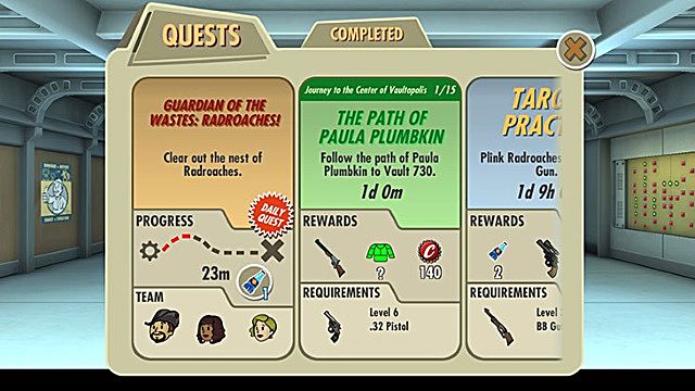 fallout shelter quests that give pets