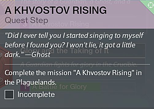 destiny rise of iron a khvostov rising quest