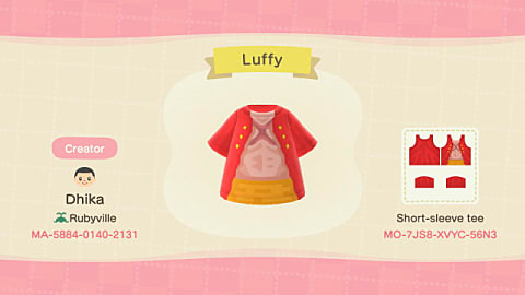 Animal Crossing New Horizons Anime Outfits Cosplay It Up - luffy vest roblox