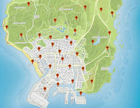 gta san andreas weapon locations map