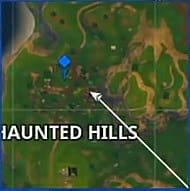 in the eastern part of haunted hills you will see a big church there s always a chest inside on the ground floor and the second can be seen on the bottom - haunted hills set fortnite