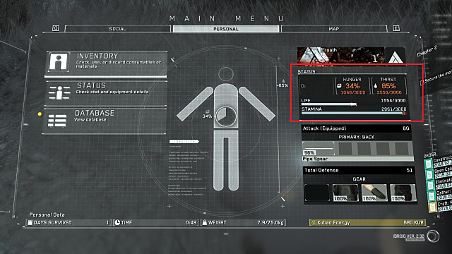 Metal Gear Survive's take on hunger and thirst is unforgiving and unfair