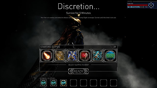 starting screen showing glyphs in Golem Gates