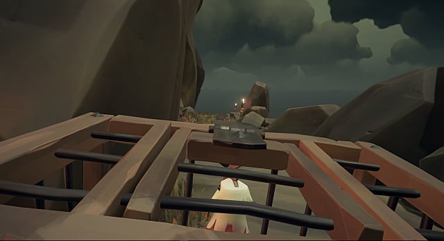 A caged chicken in Sea of Thieves