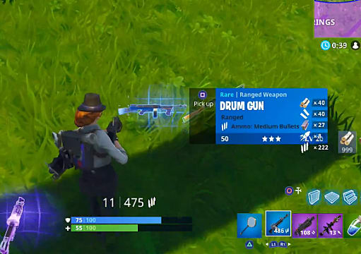 Fortnite 4 5 Drum Gun Guide Complete With Stats Fortnite - picking up the rare blue drum gun