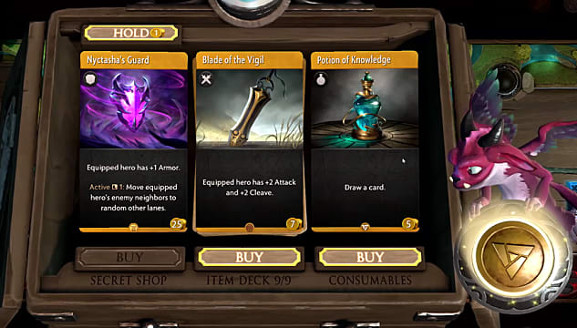 The <a href='http://www.nameaning.net/both/Artifact'>Artifact</a> shop shows the cards players can buy