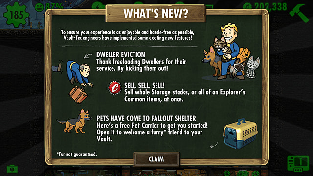 fallout shelter all updates