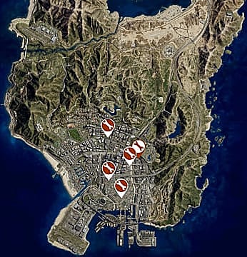 Gta Online Auto Shop Locations Map 88c8a 