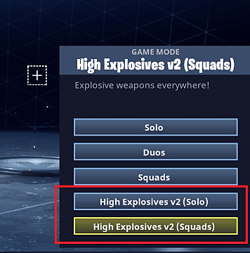 Fortnite How To Turn On High Explosives Mode Fortnite High Explosives Limited Time Mode Returns Fortnite