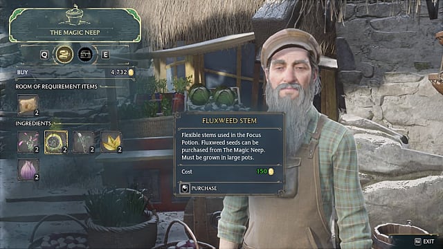 Find Fluxweed in Hogwarts Legacy (Grow & Buy)