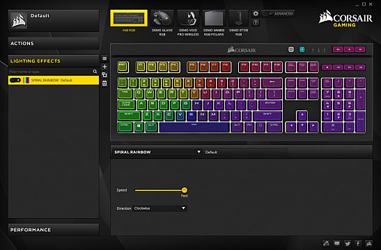 Changing the K68's lighting effects in CUE