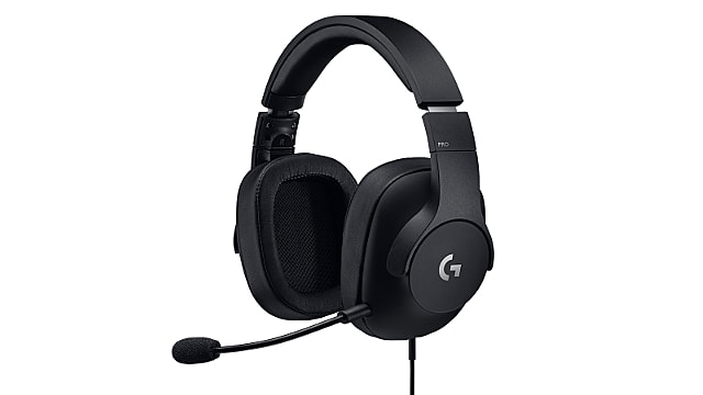 Logitech G PRO Gaming Headset tilted with mic and wire