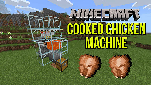 Minecraft Automatic Cooked Chicken Farm Guide - 23