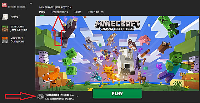 old version of minecraft java edition launcher