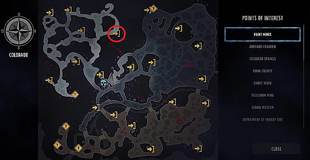 Wasteland 3 map showing the location of the Natural Net Processor Manual skill book in Department of Energy Site..