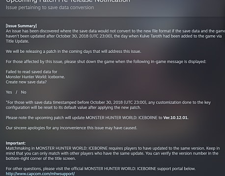 Monster Hunter World Iceborne Patch to Fix Save Overwrite Loading Issues - 92