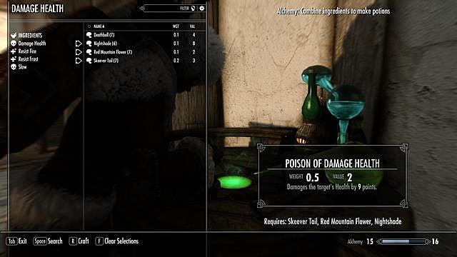 skyrim alchemy recipes beehive husk