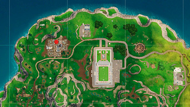 fortnite map showing the location of the battle star map for week 9 - fortnite carte au tresor haunted hills