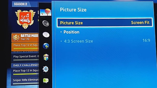 in rare cases all the above actions may not solve the problem well there is only one option left and that is to adjust the screen size on your tv - how to change your resolution in fortnite