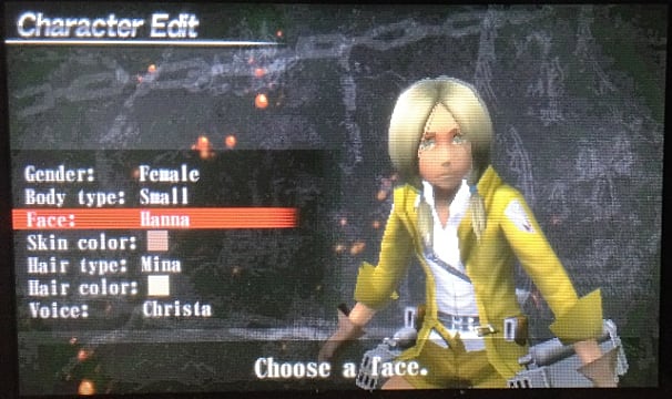 Attack on titan 3ds character creation