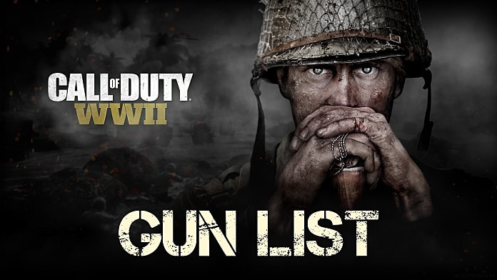 call of duty world at war weapons list