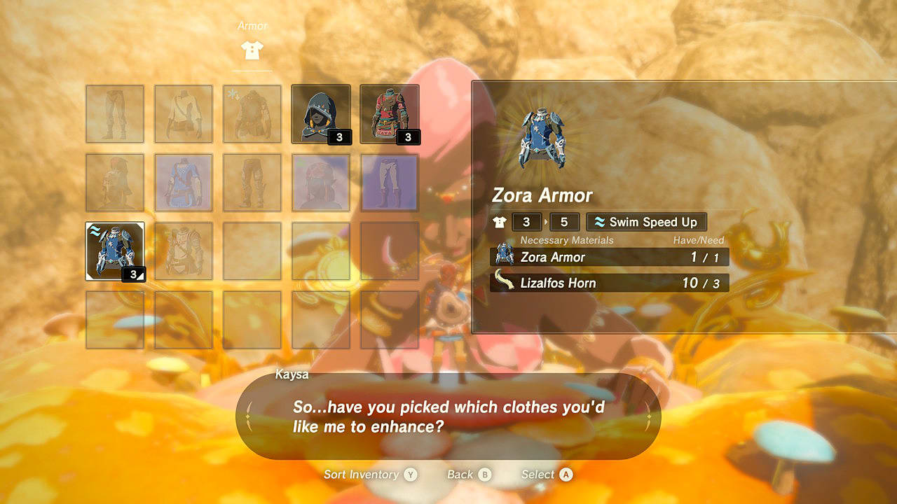 legend of zelda armor upgrades