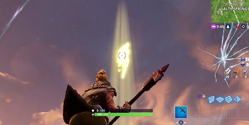 interacting with a lightning bolt to complete the week 1 fortnite challenge thanks to hicko for the screenshot - where are lightning bolts in fortnite