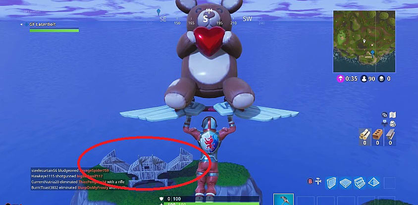 you can find the crab in fortnite here - best way to find a llama in fortnite