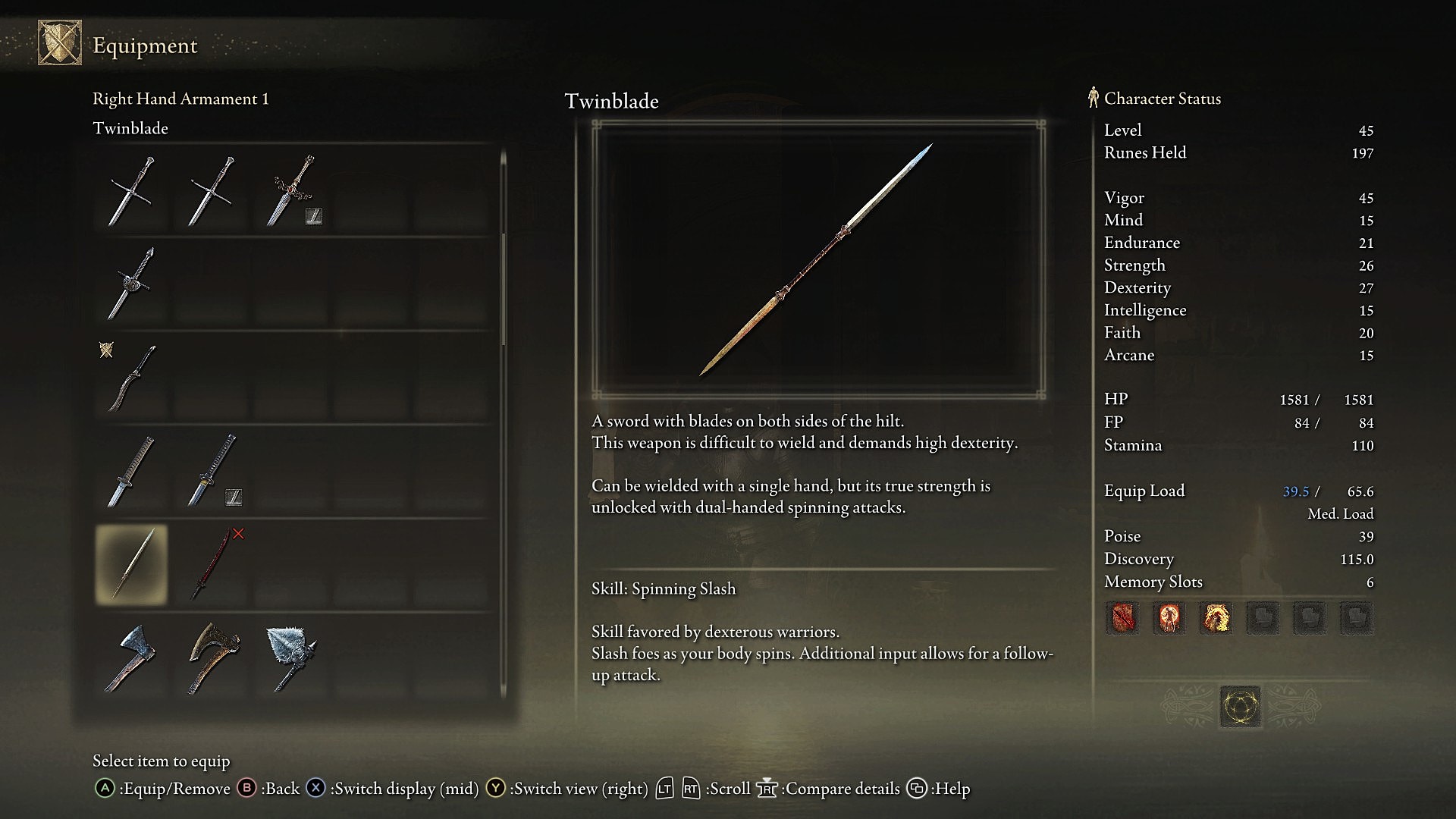 Twinblade scaling elden ring