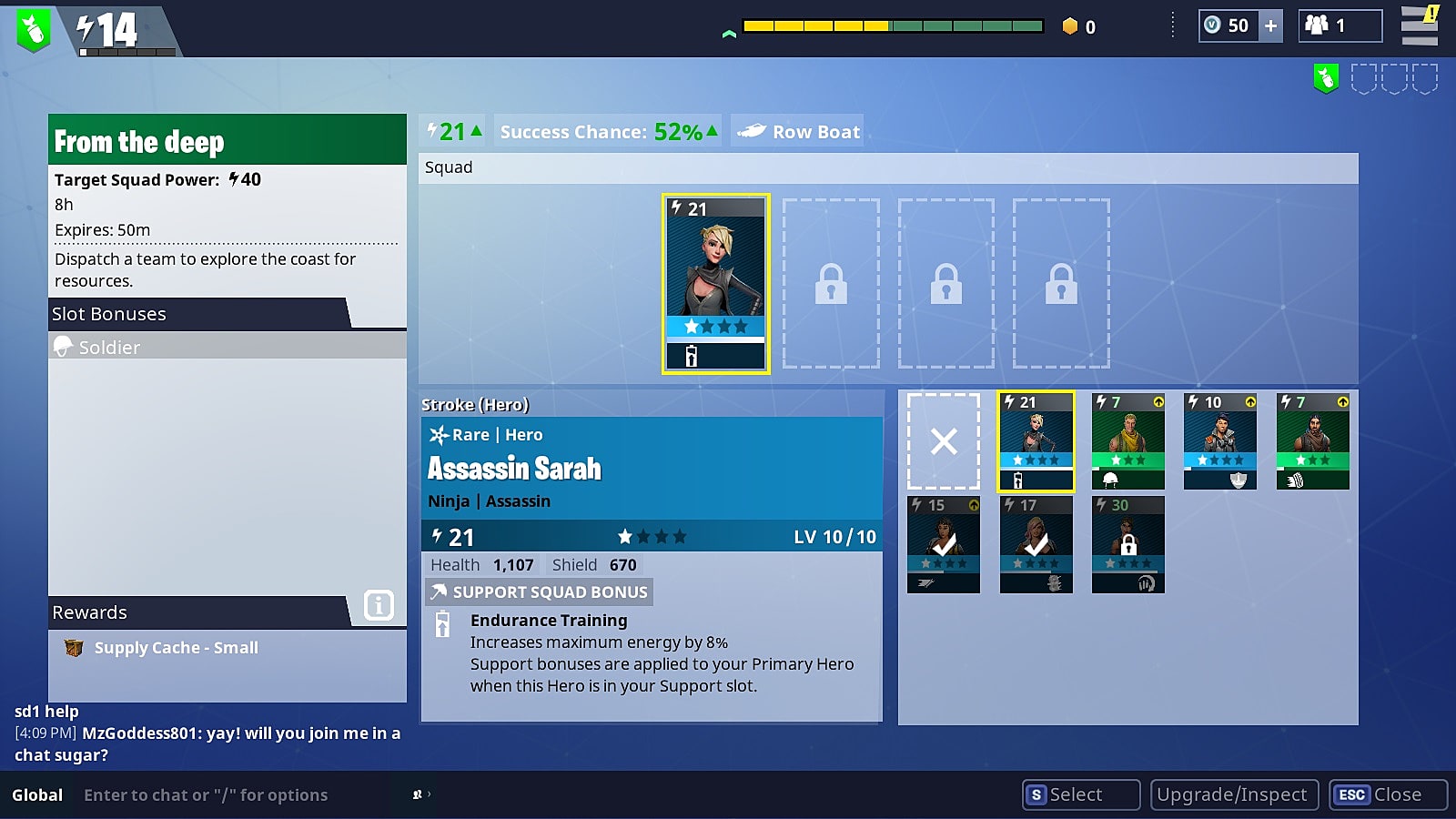 starting an expedition with a 52 chance of success - what does homebase rating 1 mean in fortnite