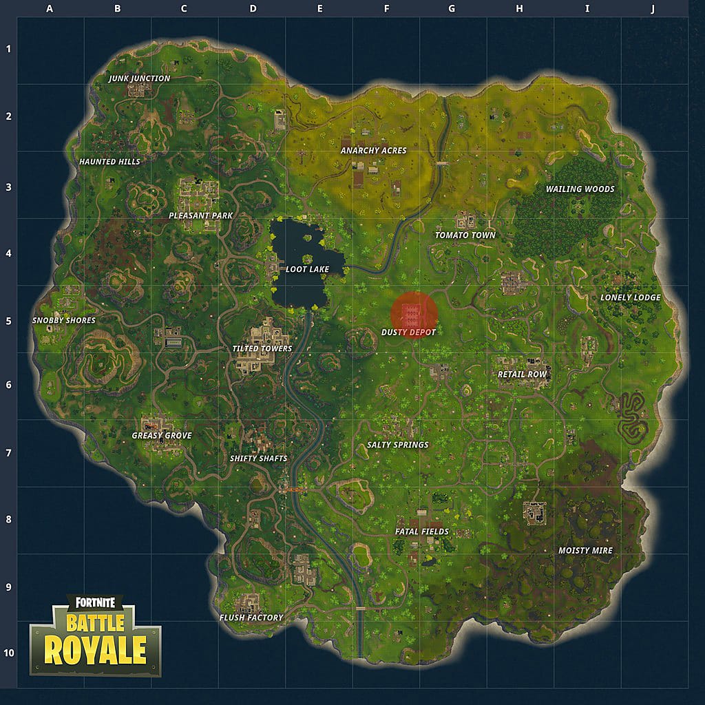 Fortnite Greacy And Dusty Depot Fortnite Dusty Depot Treasure Map Guide Fortnite