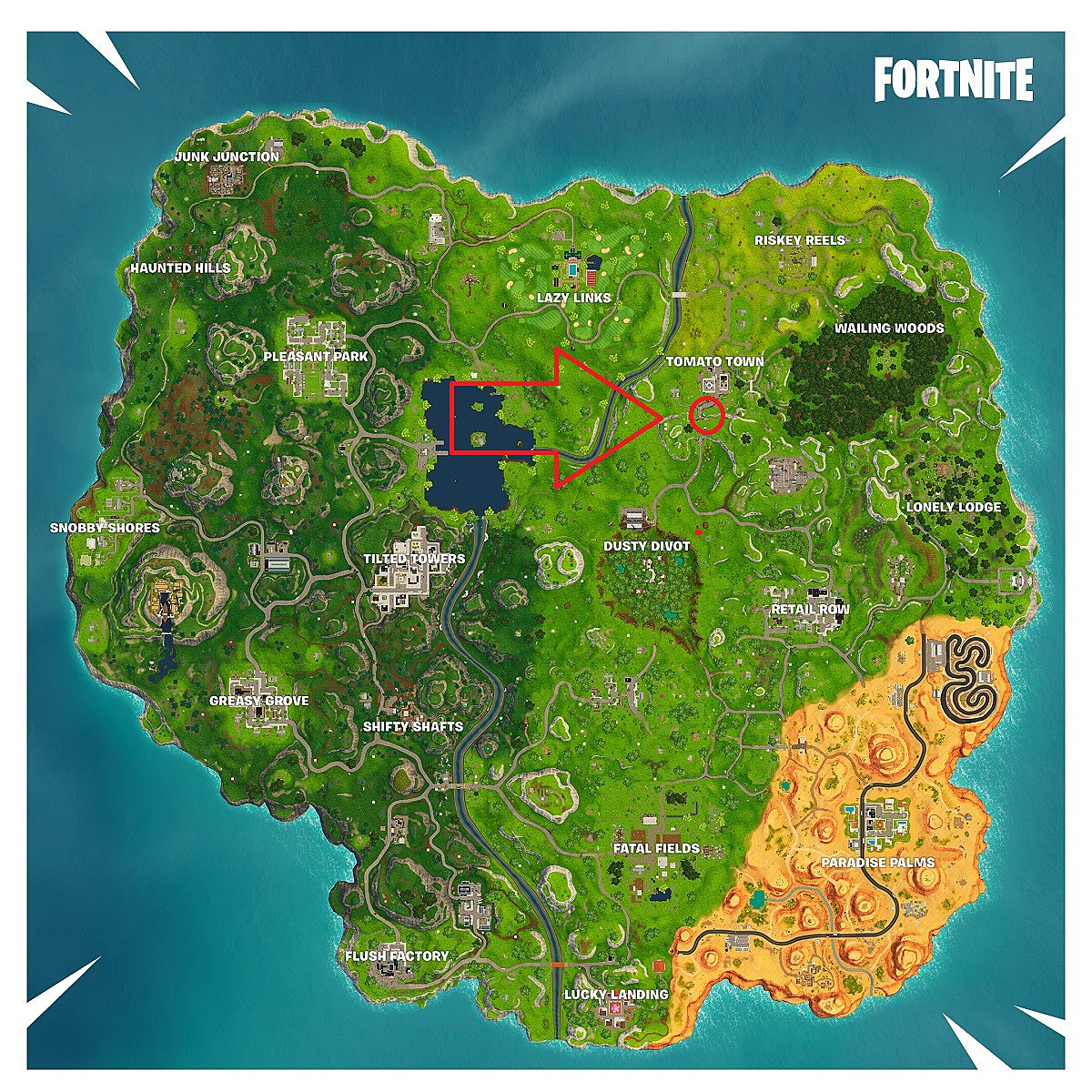 New Fortnite Map Tisky Reels Fortnite Treasure Map Guide Risky Reels Battle Star Location Fortnite