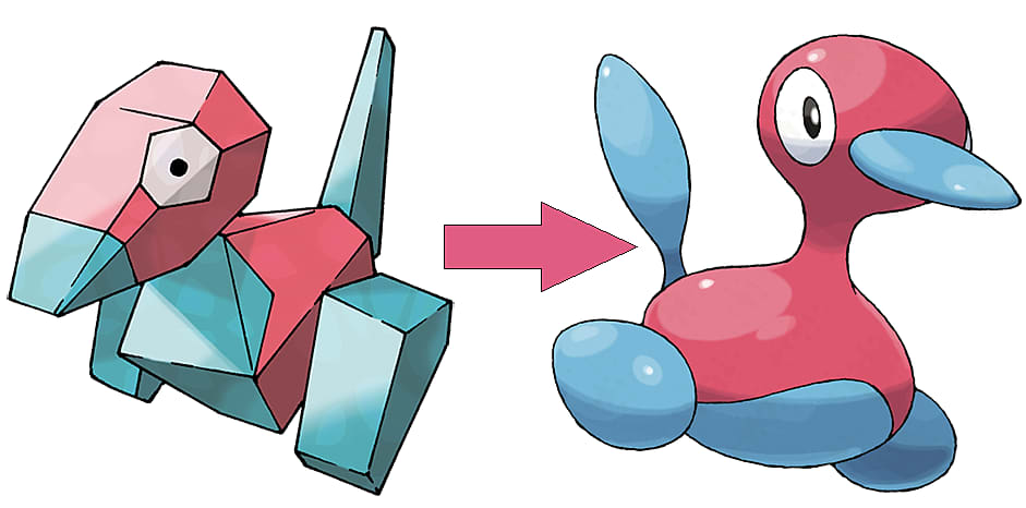 Porygon is a man-made Pokémon made from programming code. 