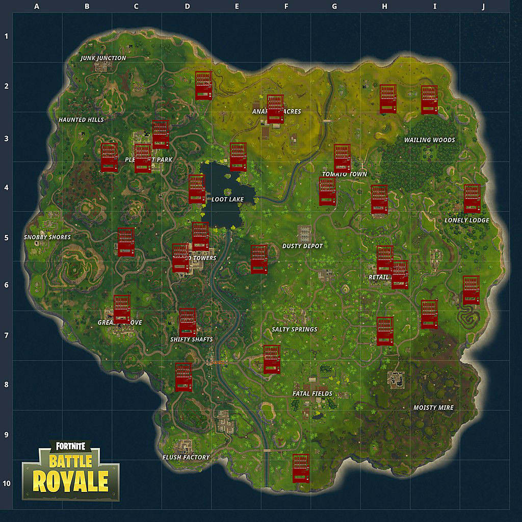 Vending machine locations fortnite season 5