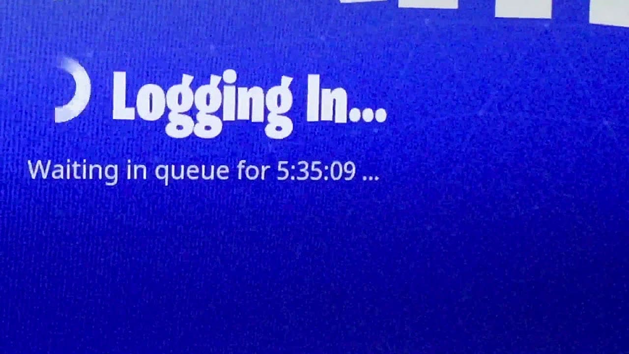 fortnite s log in screen shows a five hour waiting in queue time - fortnite 20 min queue