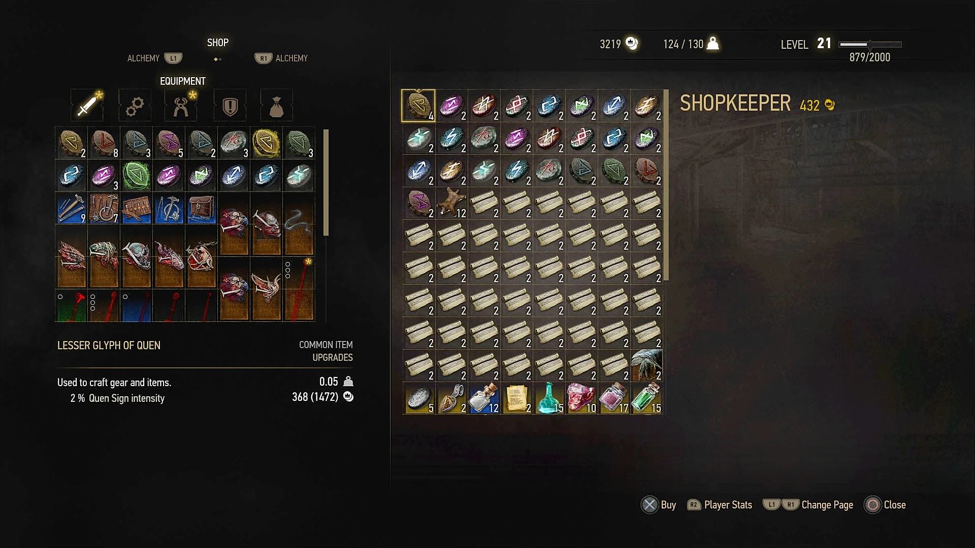 the witcher 3 item liste