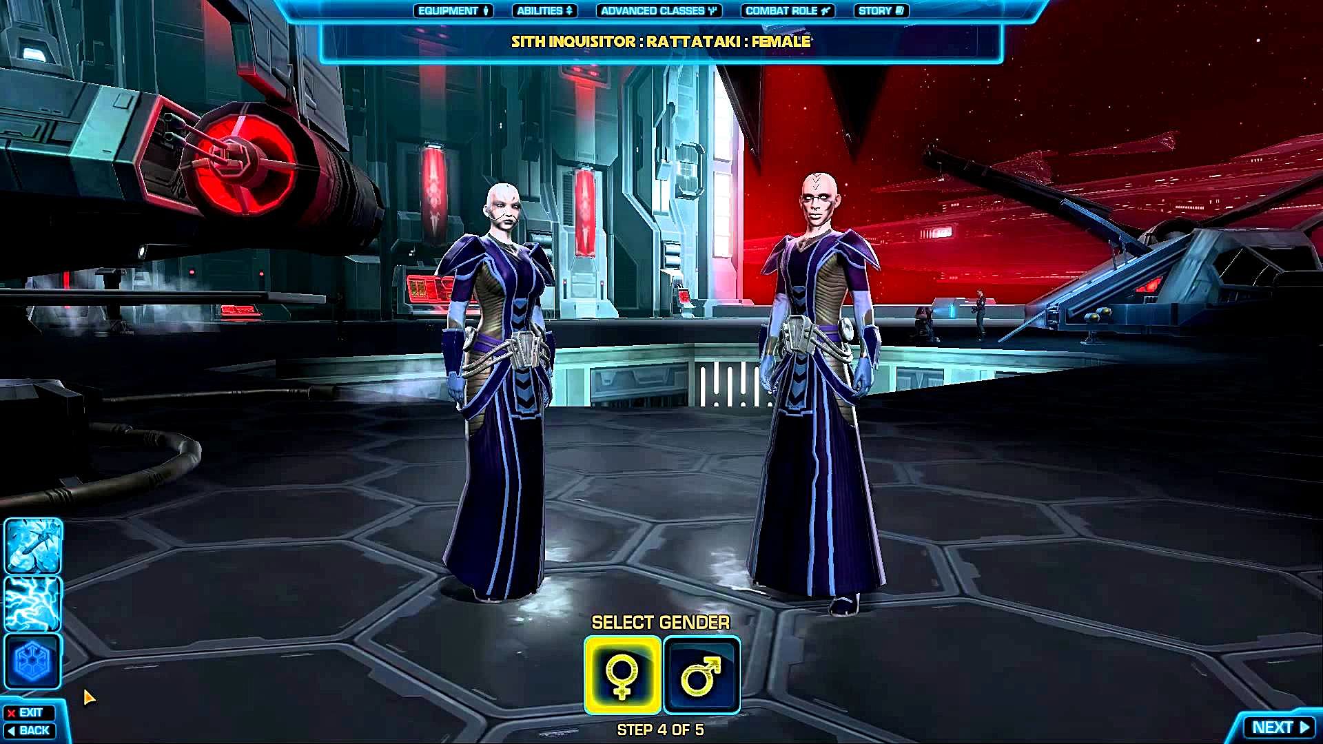 star wars the old republic character creation sith