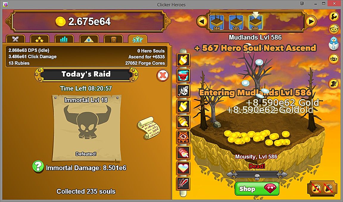 Clicker Heroes Gold Chart