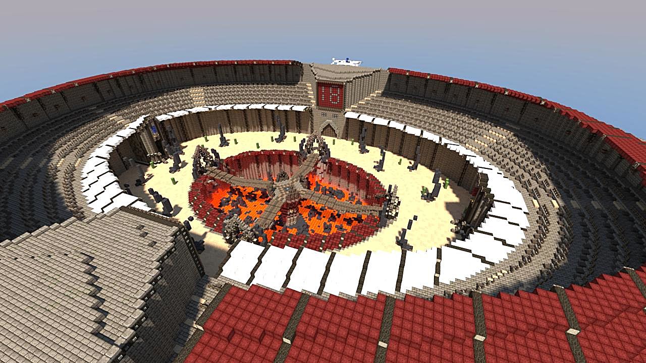 Minecraft arena. Гладиаторская Арена майнкрафт. ПВП Арена майнкрафт. ПВП Арена 1 на 1 майнкрафт. ПВП Арена Колизей.