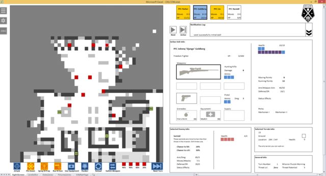 An XCOM game is being made in Excel   XCOM - 21