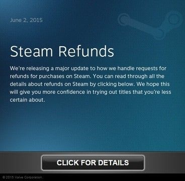 Steam will now offer refunds, but there's a catch