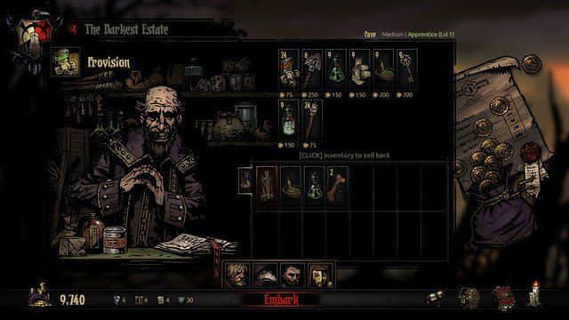 darkest dungeon supplies and provisions