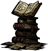 darkest dungeon stack of books torch