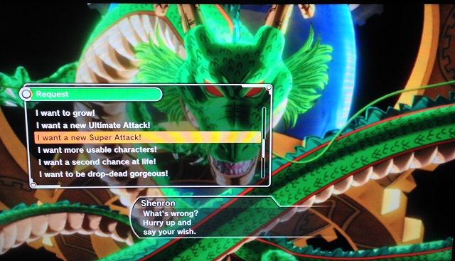 dbz xenoverse 2 shenron wishes